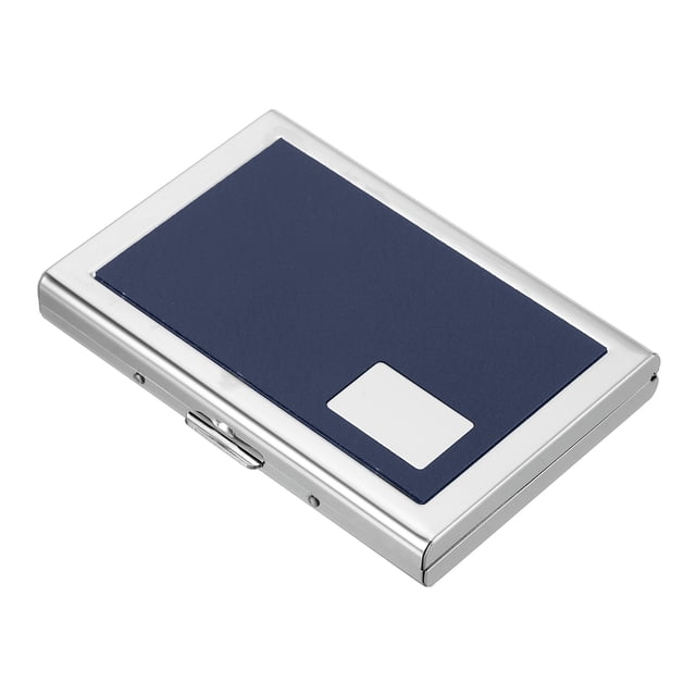 Uxcell RFID Tarjetero de Metal con 6 Ranuras para Hombres y Mujeres, Funda Protectora Dura Azul