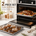 thumbnail image 6 of Coliware 16”x 12” Baking Pan Cookie Sheet Set of 2, Stainless Steel Rimmed Half Sheet, Metal Flat Cooking Tray Pans for Oven Toasting, 6 of 13