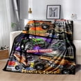 thumbnail image 3 of Manta de franela de dibujos animados para niños, manta cálida y súper suave para cama de viaje, sofá, cama, regalos, Monster Truck, 3 of 4