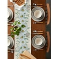 thumbnail image 2 of Table Runner Dresser Scarves 90 Inch Long, Farm Daisy and Eucalyptus Leaves Vines Linen Dining Table Runners Greenery on Vintage Linen Tabletop Scarf for Wedding Holiday Party Kitchen, 2 of 7