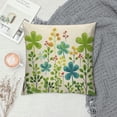 thumbnail image 2 of JEUXUS St Patricks Day Pillow Covers Watercolor Shamrock Lumbar Pillow Cover Decorations Farmhouse Outdoor for Sofa Home Decor, 2 of 5