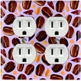thumbnail image 1 of Metal Light Switch Wall Plate Outlet Cover (Coffee Mocha Espresso Bean Chocolate Caramel Heart Drip Love Purple - Double Duplex), 1 of 2