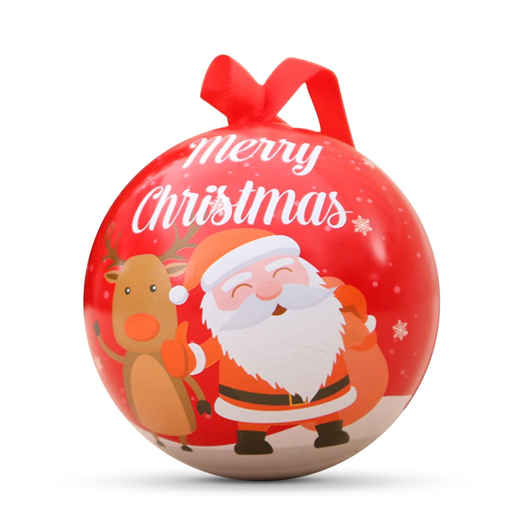 Candy Ball Christmas Party Decoration Chocolate Jar Cartoon Iron Gift Coin  Holder Ornament, Beige Santa Claus 