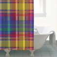 thumbnail image 4 of Multi Color Plaid Checkered Pattern Shower Curtain 84"x72" ,Bathroom Decorative Shower Curtains Set with 12 Hooks,Modern Waterproof Washable Shower Curtain, 4 of 6