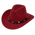 thumbnail image 3 of ZHOGXU Stylish Unisex Cowboy Hat With Buckle Belt For Concerts Outdoor Events And Party Wear Elegant Fashion Caps Red One Size, 3 of 3