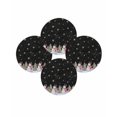 thumbnail image 7 of 13 Inch Round Placemats Set of 4, Black Christmas Snowman Non Slip Heat Insulation PP Table Mats, Winter Xmas Tree Snowflakes Washable Place Mats for Kitchen Dining Party Table Decor, 7 of 7