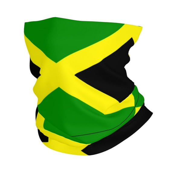 Neck Gaiter Face Mask Men Women Jamaican Flag Seamless Bandana Face Cover Scarf Mask Balaclava Headband