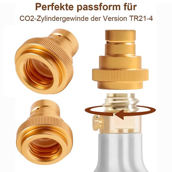 Lubelski Rapide CO2 Adaptateur avec Anneau d'Étanchéité Robuste Tête de Fil Lourds Universels Accessoires de Conversion Soda Water Maker Raccord Accessoires pour Duo / Terre / Art