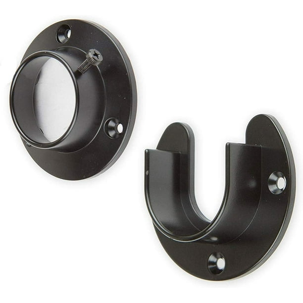 Wideskall Heavy Duty Stainless Steel Closet Pole Sockets Rod End