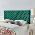 thumbnail image 2 of Tufted Headboard, Twin Size, Velvet, Teal Blue, Modern Contemporary Urban Design, Bedroom Master Guest Suite, 2 of 10