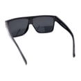 thumbnail image 4 of Kush Polarized Antiglare Flat Top All Black Oversized Rectangle Gangster Sunglasses Gloss - Silver Logo, 4 of 5