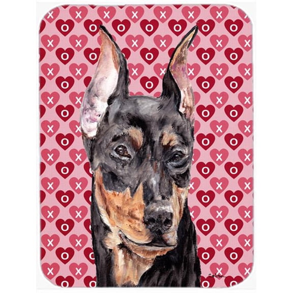 German Pinscher Hearts And Love Mouse Pad, Hot Pad Or Trivet, 7.75 x 9.25 In.