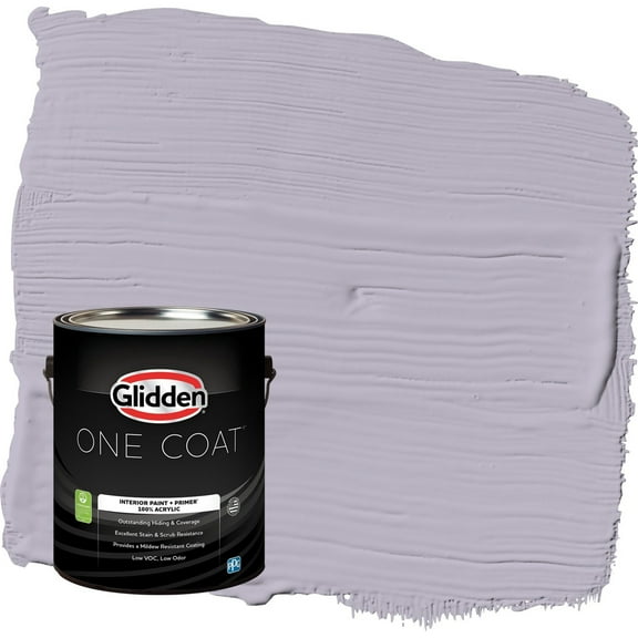Glidden One Coat Cloudberry / Purple Flat Interior Paint with Primer, 1 Gallon