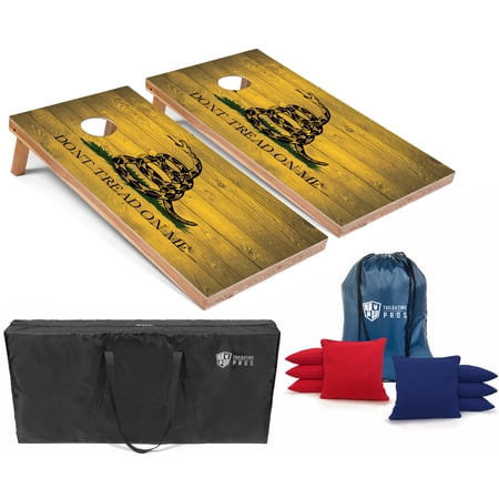 Tailgating Pros Regulation Cornhole Boards Flag Set - Includes 8 Bean Bags, Carrying Cases, and 4'x2' Corn Hole Toss Game - Optional LED Lights