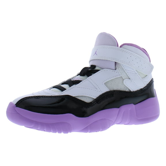 Nike Jumpman Two Trey PS Boys Shoes Size 11, Color: White/Black/Barely Grape