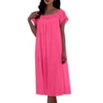 thumbnail image 4 of Utoimkio Silky Nightgowns for Women Summer Soft Nightdress Plus Size Loose Short Sleeve Pajama Dress Lounge Sleepwear, 4 of 6