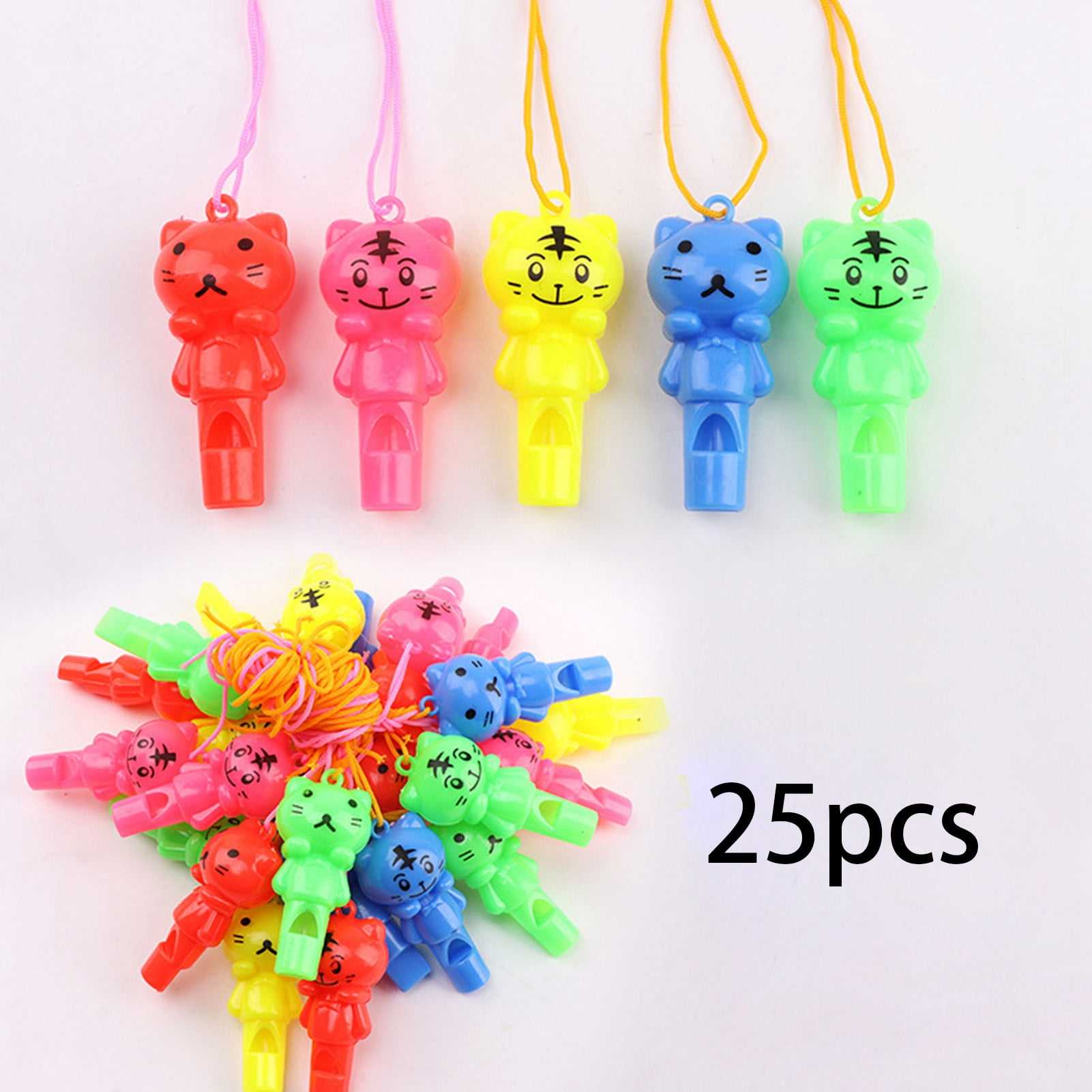 25pcs Plastic Football Whistle Referee Sports Colorful Party Favor for Kids 