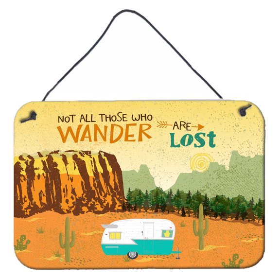 Carolines Treasures VHA3025DS812 Retro Camper Camping Wander Wall or Door Hanging Prints  8x12 multicolor