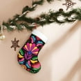 thumbnail image 7 of Honeii Colorful Floral Embroidery Mexican for Christmas Stocking,Large Xmas Stocking,Holiday and Family Stocking for Fireplace Christmas Holiday Party Decoration, 7 of 7