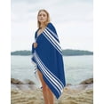 thumbnail image 2 of Blue Striped Beach Towels Oversized Super Absorbent, Farmhouse Blue White Stripes Lightweight Bath Towel Quick Dry Sets For Bathroom/Pool/Rv Camping/Beach Play/Gym Room/Picnic 23"x47", 2 of 8