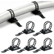 100PCS Adhesive Cable Ties Cable Clips, Self-adhesive Nylon Cable Straps, Adhesive Cable Management Clips for Wire Management (Black-Adhesive Cable Ties)