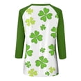 thumbnail image 5 of Dwralegc St Patricks Day Outfits for Women Fashion Cute Lucky 3/4 Sleeve Four Leaf Clover Print Irish Clover Graphic Shirts Crewneck Loose Fit Saint Patrick's Plus Size Outfit Tunic Tops Dark Green M, 5 of 5