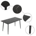 thumbnail image 6 of IVV 55" Dining Table, Modern Rectangular Table with PVC Marble Surface and Metal Legs, Kitchen Table for Home Office, Black, 6 of 7