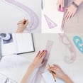 thumbnail image 3 of Metric Sewing Ruler Kit 9-Piece, Clear French Curve Pattern Drafting Tools for Beginners Tailors Designers, Flexible Inch and CM Measuring Set, Multicolor, 3 of 6
