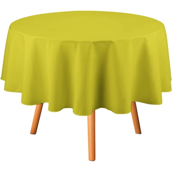 Tablecloth Yellow Modern Table Cover 70inch Round Washable Table Cloth for Kitchen Dinning Party Tabletop Modern Decoration