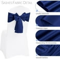 thumbnail image 2 of 120 PCS Satin Chair Sashes Navy Blue Shiny Chair Ribbon Ties Back Bows Designed Sashes Universal Chair Cover for Wedding Reception Gathering Birthday Party Banquet Restaurant Chair Decor (7x78inch), 2 of 16