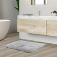 thumbnail image 3 of Nestl Super Soft Shaggy Bath Rug, Absorbent Bathroom Rug, 17" x 24", Silver, 3 of 6