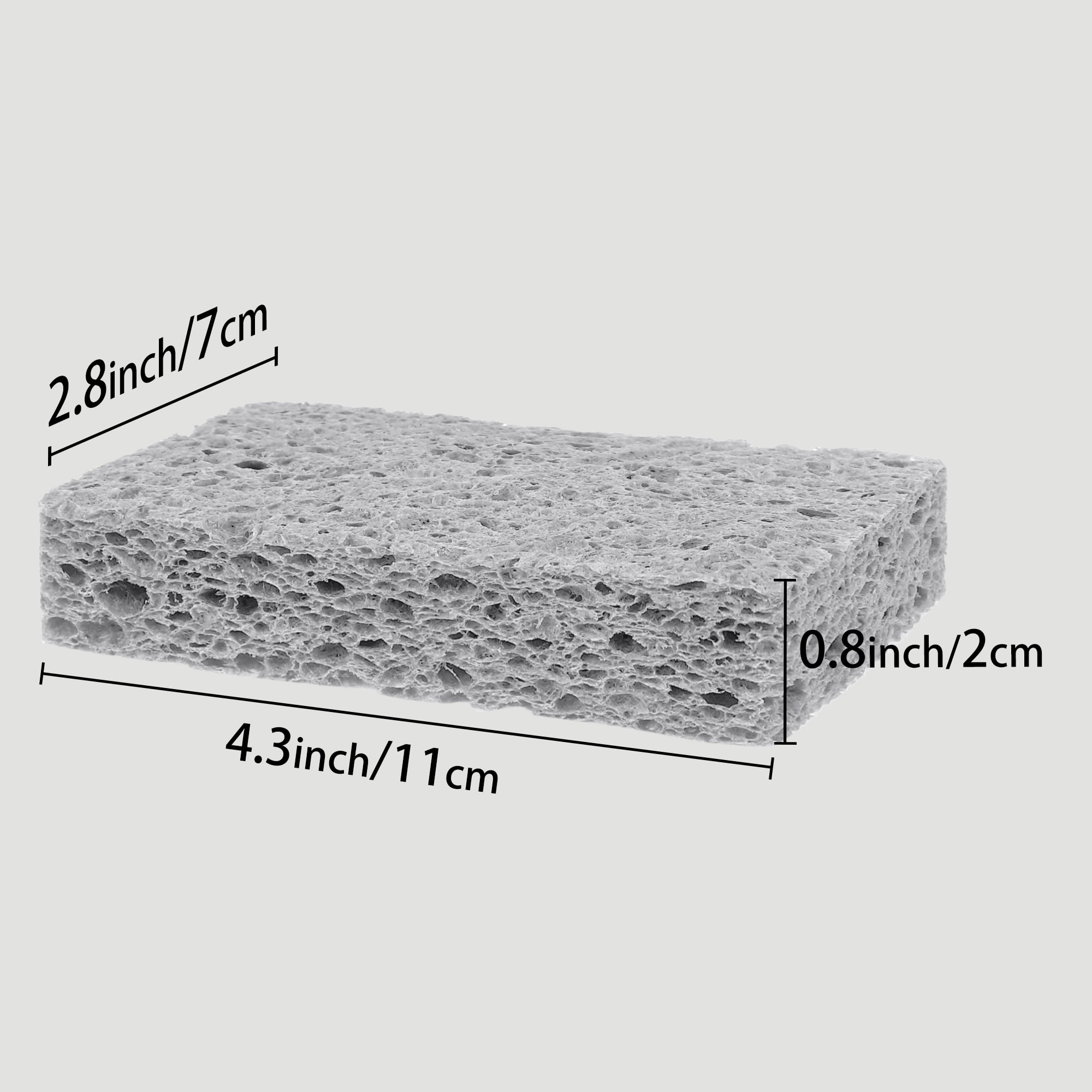Unique Bargains 6 Pack Non-Scratch Sponges Kitchen Cleaning Sponges Grey 4.3"x2.8"x0.8"