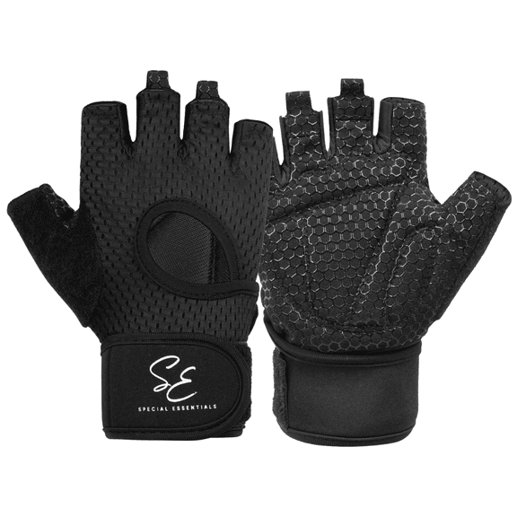 Special Essentials Weightlifting Gloves - Fingerless Gym Gloves with Non-Slip Padding