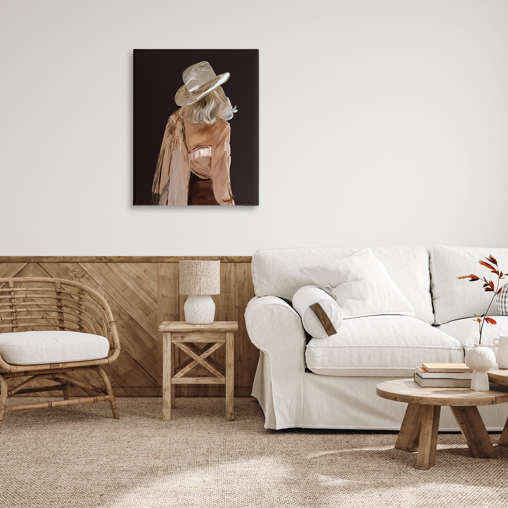 Stupell Industries Abstract Southwestern Cowgirl Abstract Painting Gallery Wrapped Canvas Art Print Wall Art, 30 x 40