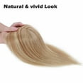 thumbnail image 6 of Benehair Clip In Remy Human Hair Extensions Silk Base Topper Hairpiece With Bangs Toupee Wig for Women Hair Loss Highlight Blonde, 6 of 11