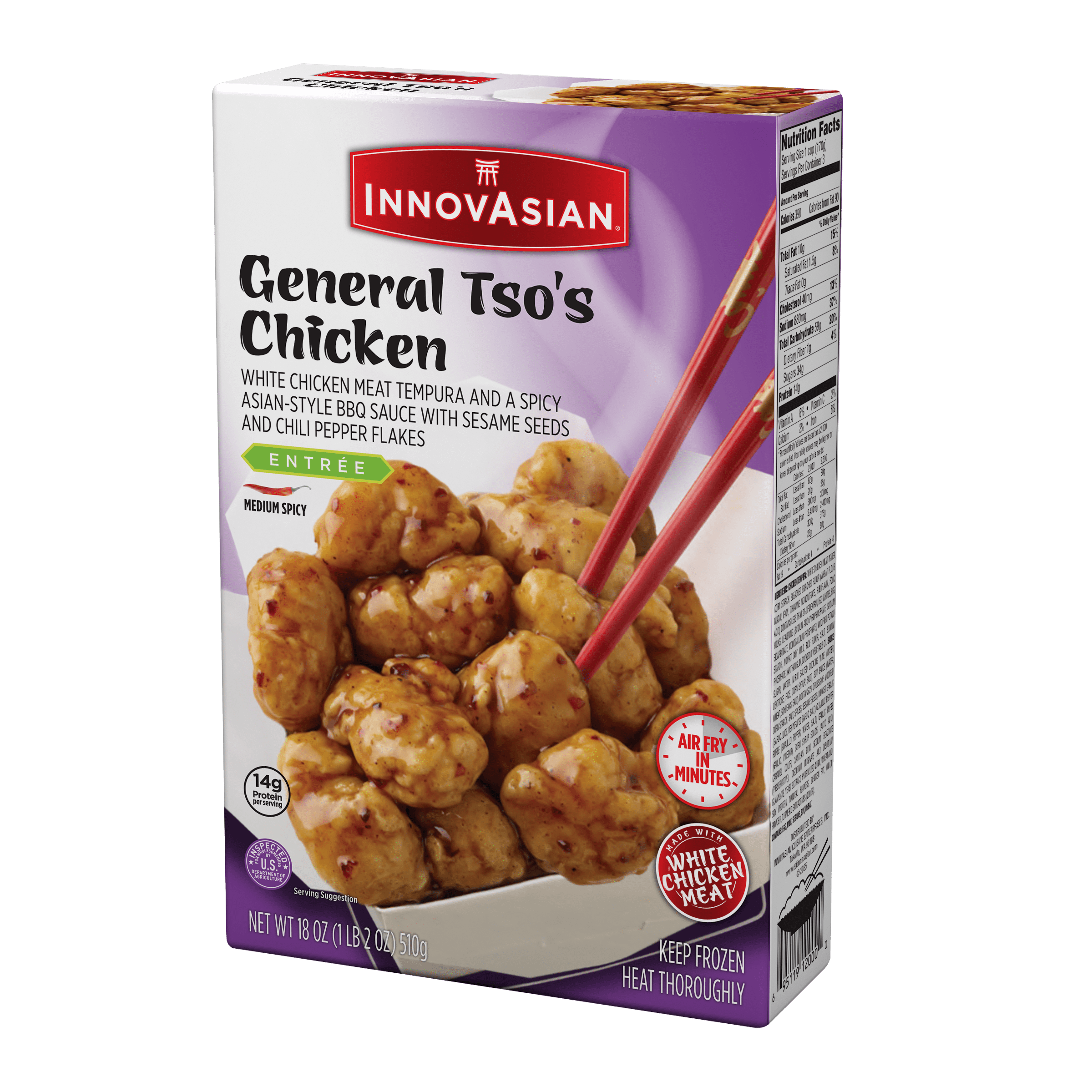 InnovAsian General Tso's Chicken, 18 oz (Frozen Meal)