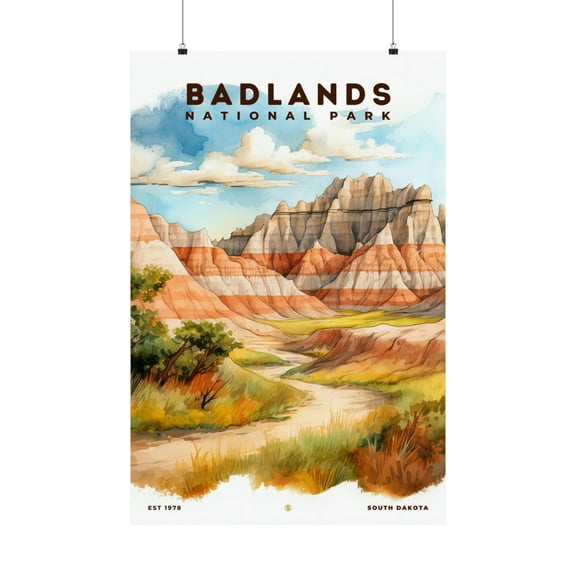 ELNEIT - Badlands National Park Poster, Unframed Matte Paper, S08
