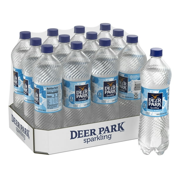 Deer Park Sparkling Water, Simply Bubbles, 33.8 oz. Bottles (Pack of 12