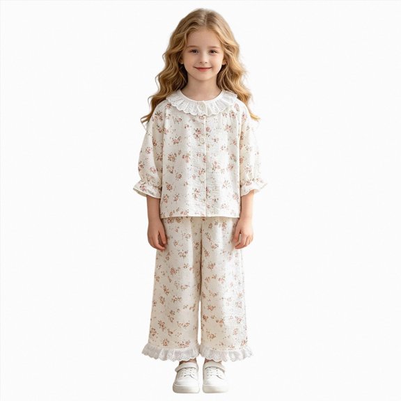 JUMEYU Pjs Sets for Girls Two-Piece Pajama Set for Boys & Girls, Soft Toddler Pajamas for Kids, Family Matching PJs 3T 4T (Light Pink,3-4 Years)