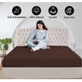 thumbnail image 5 of Fitted Sheet + Pillowcase Set 800 Thread Count 100% Egyptian Cotton 3-Piece ( 1-Fitted + 2-Pillowcase ) Full-XL Size (54" x 80") Inch 18-Inch Deep Pocket, All-Around Elastic Chocolate Stripe, 5 of 6