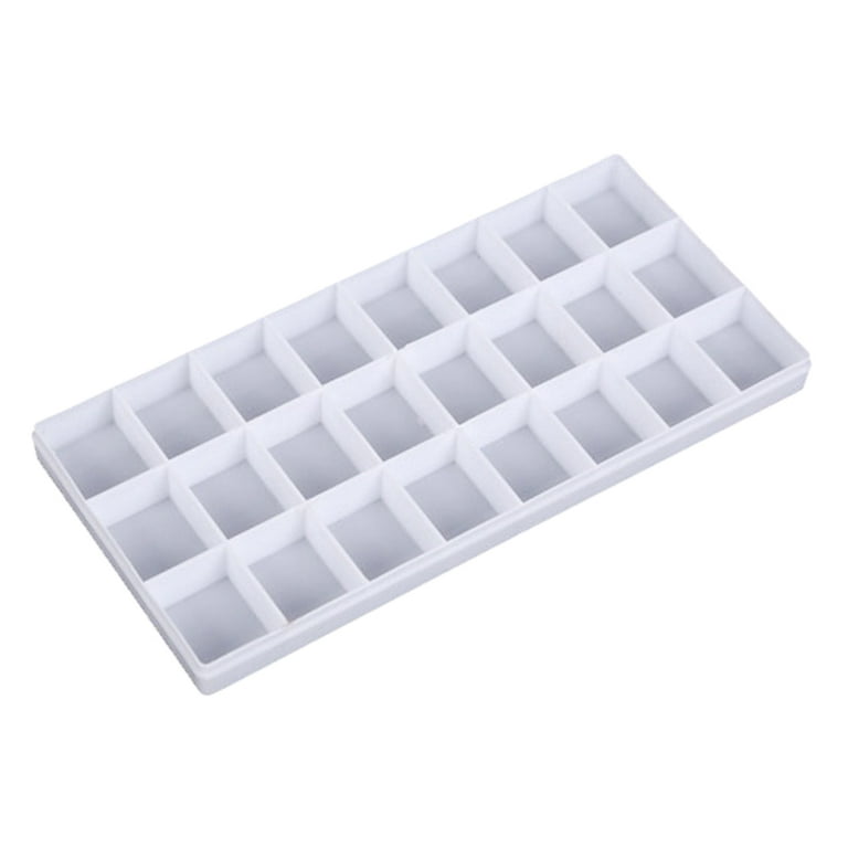 1PC 24 Grid Paint Tray Palettes For Acrylic Paint, Color Palette With Lid,  Painting Palette Plastic For Students Artist Drawing White