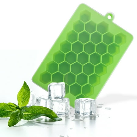 

Haykey Silicone Ice Cube Tray Ice Cube-Tray Mould With Lid Honeycomb Shape 33 Grids Food Safe Grade Silicone Ice Cube Trays For Freezer