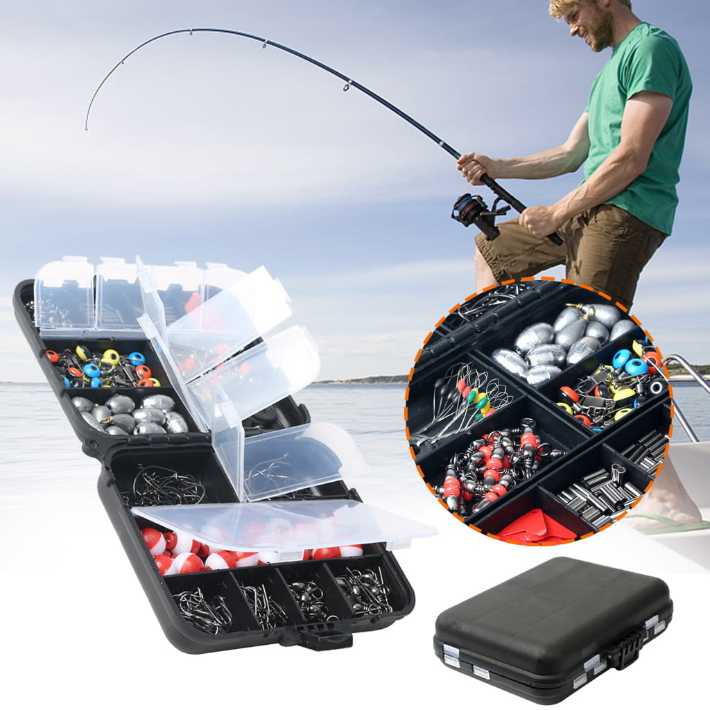 263PCS Fish Tackle Box Fishing Accessories Fish Hook Lure Parts Set Kit