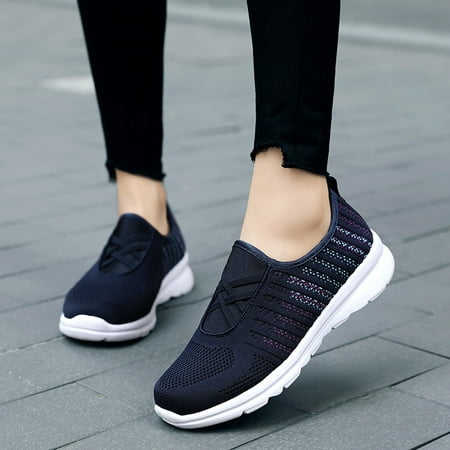 

Cathalem Slip on Sneaker Shoes for Women Leisure Women s Lace Up Soft Sole Comfortable Shoes Outdoor Mesh Shoes Runing Fashion Technicalsportshoe Blue 7.5