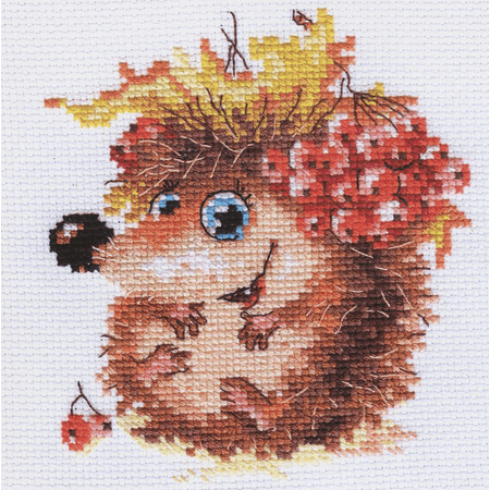 UPC: 4610009340579 | Autumn Hedgehog 0-75 Counted Cross-Stitch Kit
