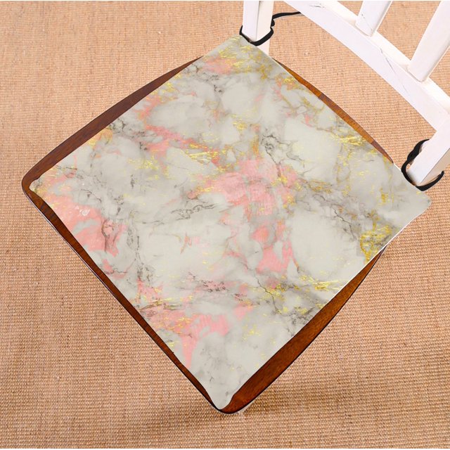 ABPHQTO Cojín para silla de mármol dorado rosa Cojín para asiento Cojín para silla Cojín para suelo 45x45 cm