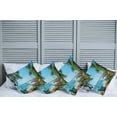 thumbnail image 2 of Ambesonne Beach Throw Pillow Cover 4 Pack, Tropical Ocean Scenery, 24", Green and Blue, 2 of 7