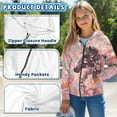 thumbnail image 6 of Uourmeti Romantic Flower Horse Zip Up Hoodie with Pockets Long Sleeve Lightweight Comfy Casual Outerwear for Girls Teens Size 6-9, 6 of 7