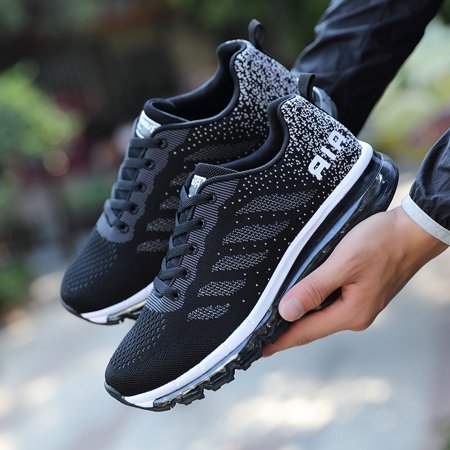 

Men‘s Weave Knit Air-cushioned Lace Up Casual Shoes Breathable Lightweight Non Slip Sneaker Spring And Summer