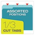 thumbnail image 2 of TiaGOC Two-Tone Color File Folders, Letter Size, 1/3 Cut, Teal, 100 Per box (152 1/3 TEA), 2 of 7
